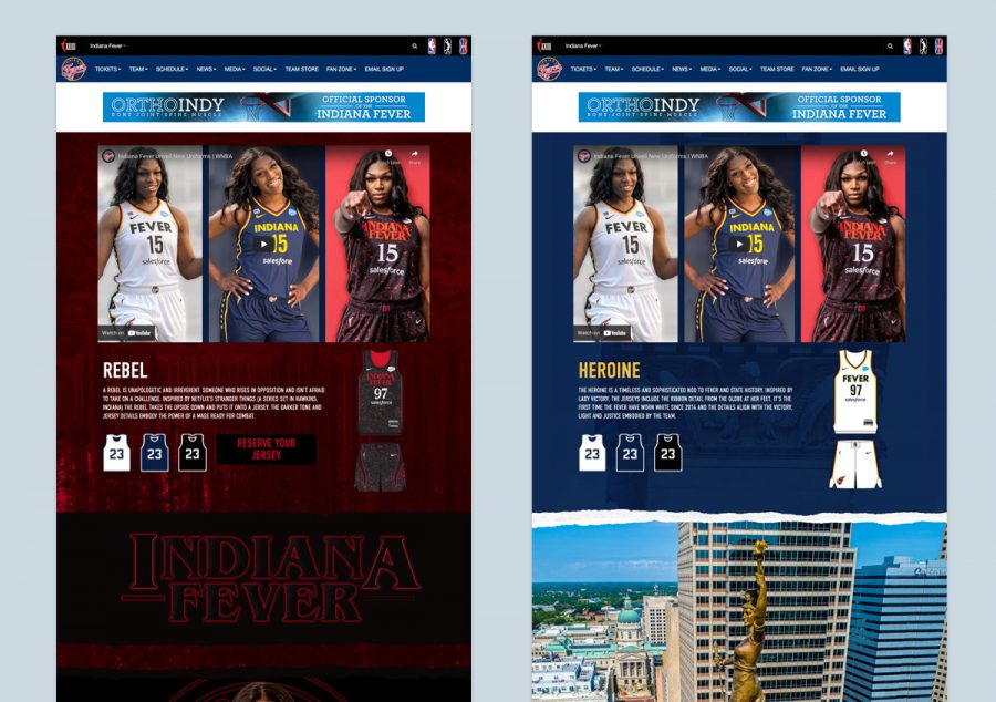 Indiana Fever uniform kit reveal, skin changes with uniform selection